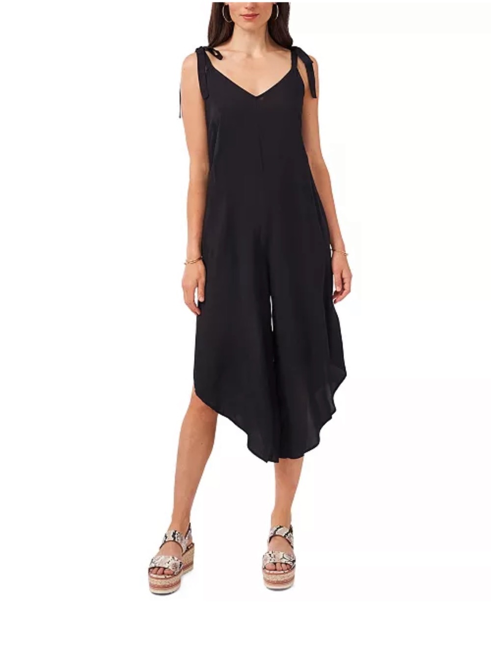 Vince Camuto White Linen Tie-Shoulder Romper